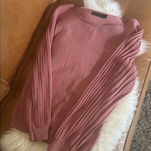New York and company Pink Pleated Sleeve Sweater